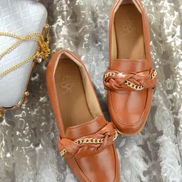 Zebba Women Tan Embellished  Loafers-picture-41