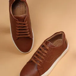 Carlton London Men Tan Synthetic Sneakers-image-52
