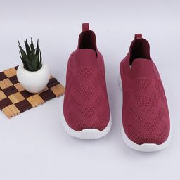 TPENT Women Magenta Woven Design Slip-On Sneakers-picture-32
