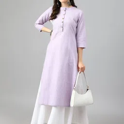 KALINI Striped Thread Work Cotton Straight Kurta-picture-58