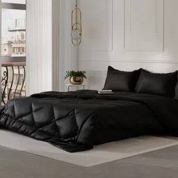Stoa Paris Date Night Collection Black Solid AC Room 150 GSM Double Bed Comforter-image-64