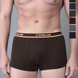 Dollar Bigboss Pack of 7 Combed Cotton Double Pouch Support Trunks-51