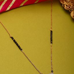 PANASH Gold Plated CZ-Studded & Beaded Mangalsutra-image-78