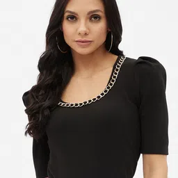 Harpa Women Black Studded Top-image-81