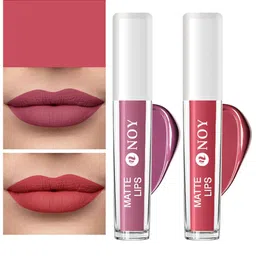 NOY Set Of 2 Matte Lips Lightweight Liquid Lipstick 4ml Each - Nude Pink-Tan Nude-2