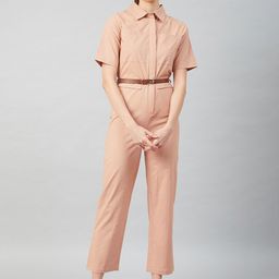 Athena Women Beige Solid Cotton Jumpsuit-picture-29
