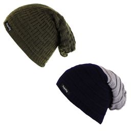 hupshy Men Pack of 2 Self Design Acrylic Beanie-image-25