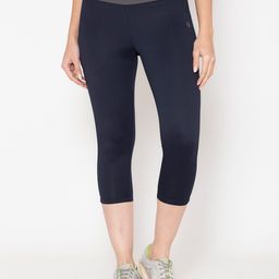 BODYACTIVE Women Navy Blue High Waist Capris-image-27