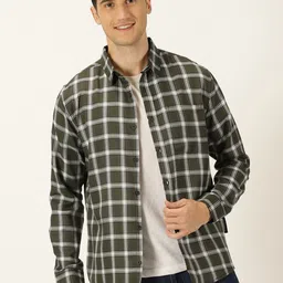 Metronaut Classic Slim Fit Cotton Tartan Checks Opaque Checked Casual Shirt-picture-13