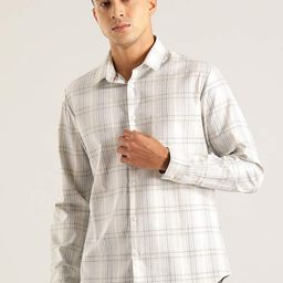 Indian Terrain Chiseled Slim Fit Tartan Checked Pure Cotton Shirt-picture-38