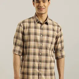 Indian Terrain Chiseled Tartan Checked Pure Cotton Slim Fit Casual Shirt-image-36