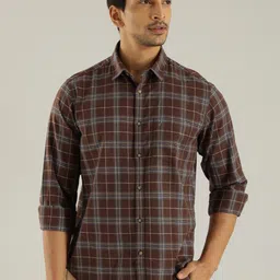 Indian Terrain Checked Chiseled Slim Fit Tartan Checks Opaque Casual Shirt-image-49