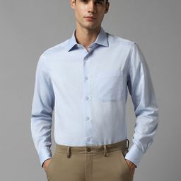 Louis Philippe Pure Cotton Self Design Textured  Classic Opaque Formal Shirt-image-76