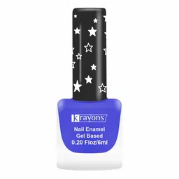 krayons Cute Super Matte Finish Gel Based Nail Enamel - 6ml - Blue Ink Matte 12-14