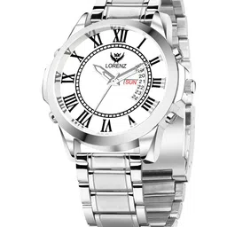 LORENZ Men Brass Patterned Dial & Bracelet Style Straps Analogue Multi Function Watch MK-4034R-16