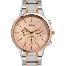 GEMINI Men Dial & Stainless Steel Bracelet Style Straps Analogue Multi Function Watch BNS 90314KM01-46