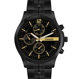 GEMINI Men Dial & Stainless Steel Bracelet Style Straps Analogue Multi Function Watch BNS 1380NM01-13
