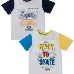 Growing Tree Set of 2 Kids Multicoloured Graphic Printed T-shirts-4