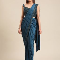 Grancy Blue Embellished Ready to Wear Saree-image-70
