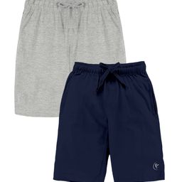 KiddoPanti Boys Pack Of 2 Pure Cotton Mid-Rise Shorts-30