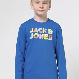 Jack & Jones Junior Boys Typography Printed Slim Fit Pure Cotton T-shirt-image-79