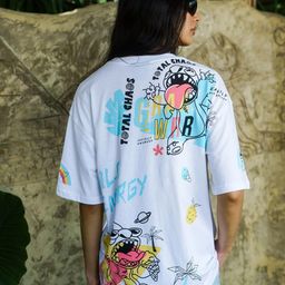 Bonkers Corner Typography Printed Cotton Oversized T-shirt-image-62