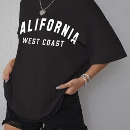 TRENDY RABBIT Women Typography Colourblocked Hooded Applique T-shirt-image-38
