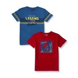 Gini and Jony Boys Pack Of 2 Printed Cotton T-shirts-picture-18