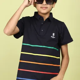 V-Mart Boys Striped Polo Collar T-shirt-35