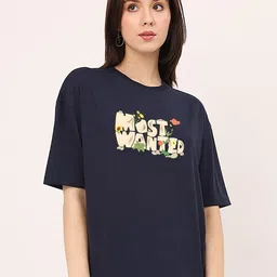 MISCHIEF MONKEY Printed Round Neck Short Sleeves Cotton T-shirt-image-78