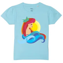 Disney by Wear Your Mind Girls Disney Princess Printed Puff Sleeves Pure Cotton T-shirt-picture-28