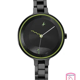 Fastrack Women Black Dial & Black Bracelet Style Straps Analogue Watch 6265NM01-44
