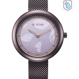 Titan Women Lavender Brass Dial & Bracelet Style Straps Analogue Watch 95210QM01-image-57