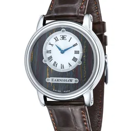 EARNSHAW Men Brown Textured Dial & Brown Leather Straps Analogue Watch - ES-0027-03-picture-38