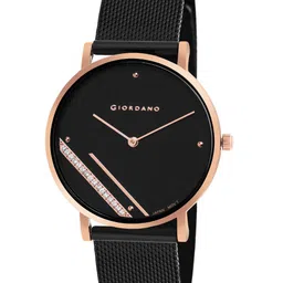 GIORDANO Women Black Dial & Black Bracelet Style Straps Analogue Watch GD-60011-11-image-52