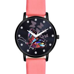 PERCLUTION ENTERPRISE Women Black Printed Dial & Pink Straps Analogue Watch PE378-image-89