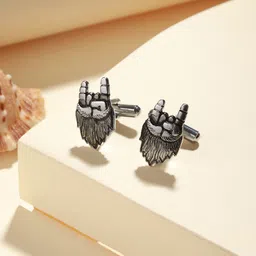 Priyaasi Silver-Plated Engraved Cufflink-image-39