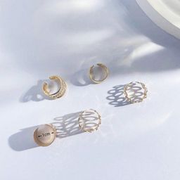 FIMBUL Set Of 5 Gold-Plated Ear Cuffs-13