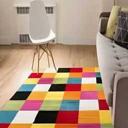 Shopgallery Red & Green Geometric Printed Anti Skid Carpet-17