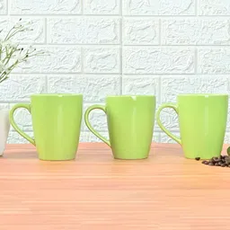 Femora Green 4 Pcs Ceramic Glossy Mugs 360 ML-43