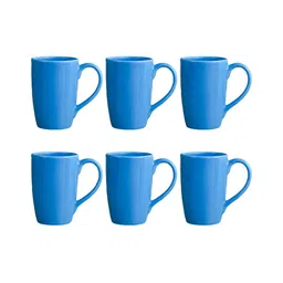 Femora Blue 6 Pcs Ceramic Glossy Mugs 360 ML-52