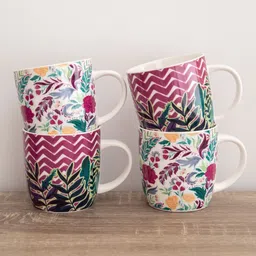 KitchenCraft White Set of 4 Dishwasher & Microwave Safe Porcelain Glossy Mugs 425ml Each-38