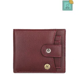 WildHorn Men Maroon Solid RFID Protected Water Resistant Genuine Leather Two Fold Wallet-picture-44