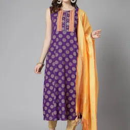 Stylum Bandhani Printed Gotta Patti Straight Kurta-image-99