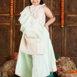 VASTRAMAY Ethnic Motifs Embroidered Regular Sequinned Kurta With Palazzos & Dupatta-picture-30