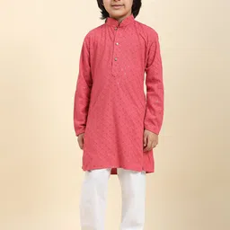 Pro-Ethic STYLE DEVELOPER Boys Ethnic Motifs Embroidered Straight Kurta With Pyjamas-45
