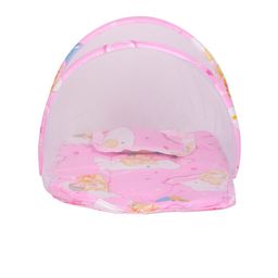 PASSION PETALS Girls Pink Printed Foldable Crib Mosquito Net-image-1