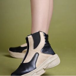 Shoetopia Ankle Top Smart Casual Black Bootsbeige-picture-21