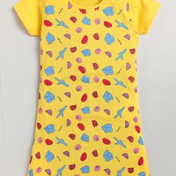Todd N Teen Girls Conversational Printed Pure Cotton Nightdress-picture-15