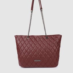 Caprese Maroon Quilted Shoulder Bag-46